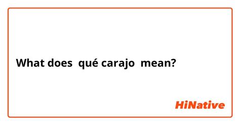 carajo meaning in english|que carajo meaning in english.